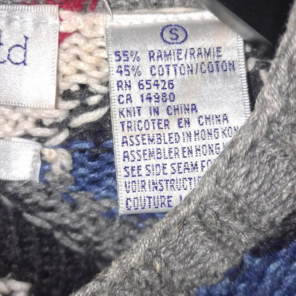 Vintage Robert Scott LTD Hand‎ Knit Cardigan Sweater Size Small